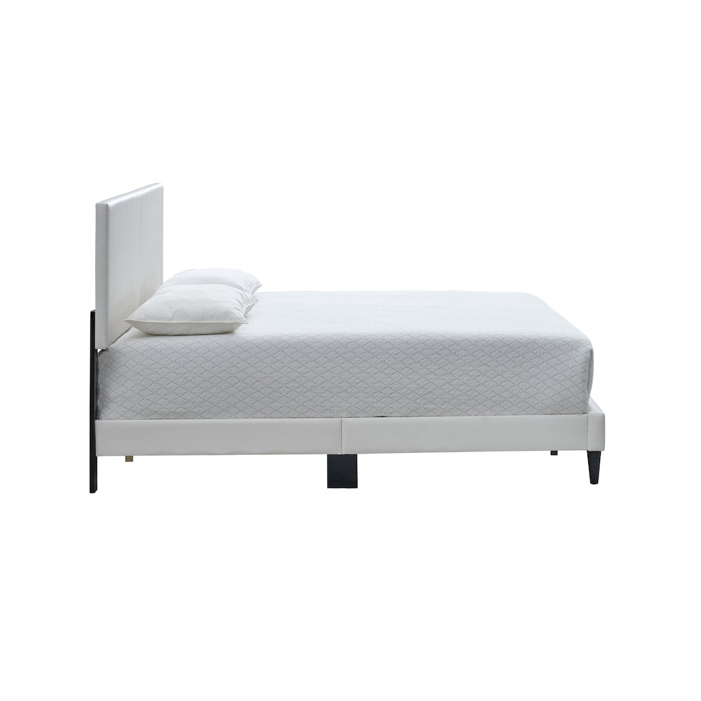 Baron King Size Platform Bed, White. Picture 3