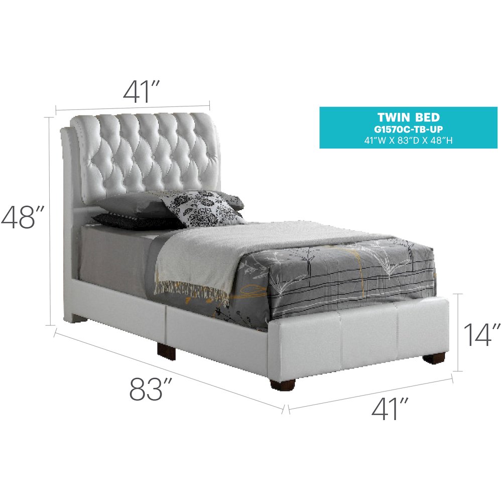 Glory Furniture Marilla   Twin Bed, White. Picture 8