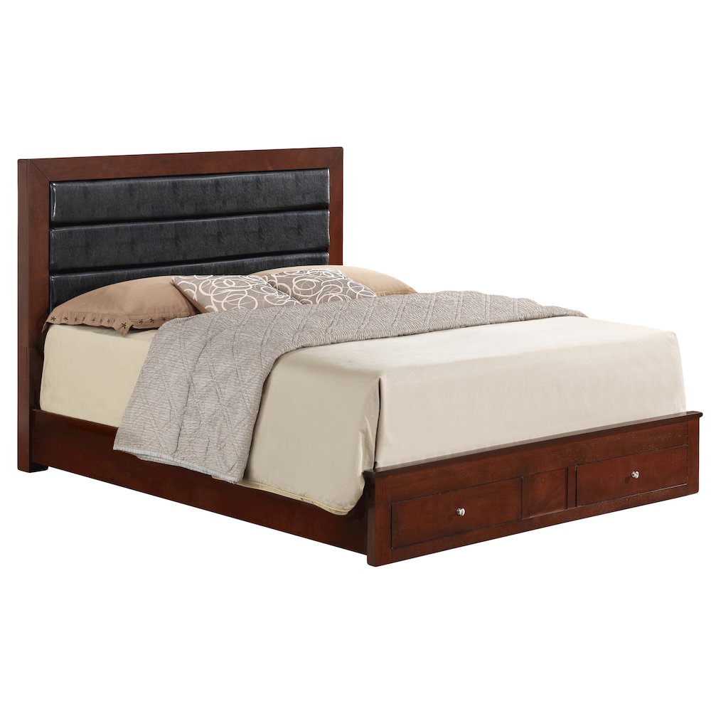 Glory Furniture Burlington Full Storage Bed in Cherry Color. Picture 1