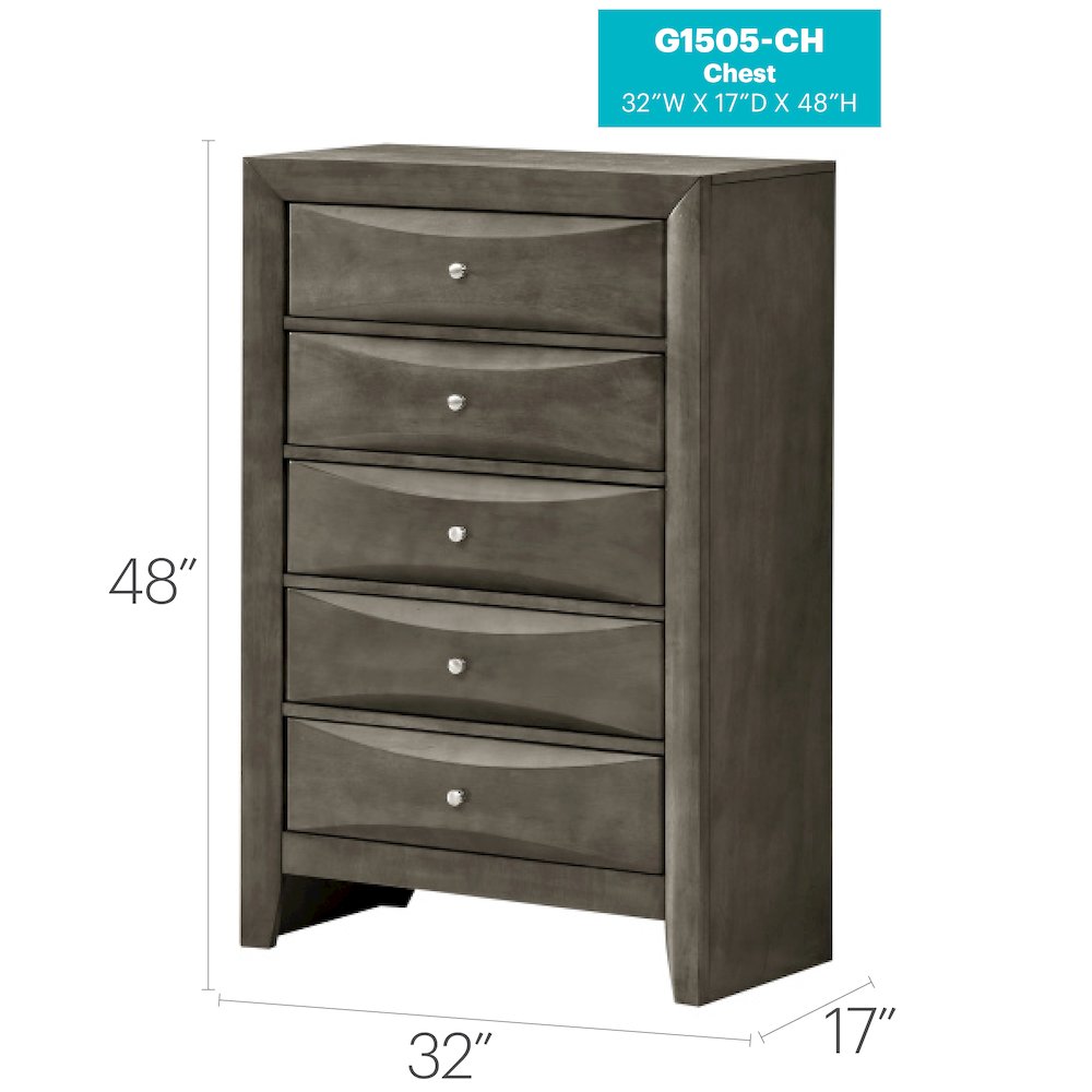 Glory Furniture Marilla Chest in Gray Color. Picture 8