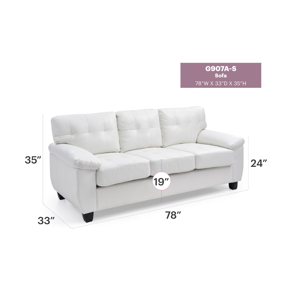 Glory Furniture Gallant Sofa in White Color. Picture 6