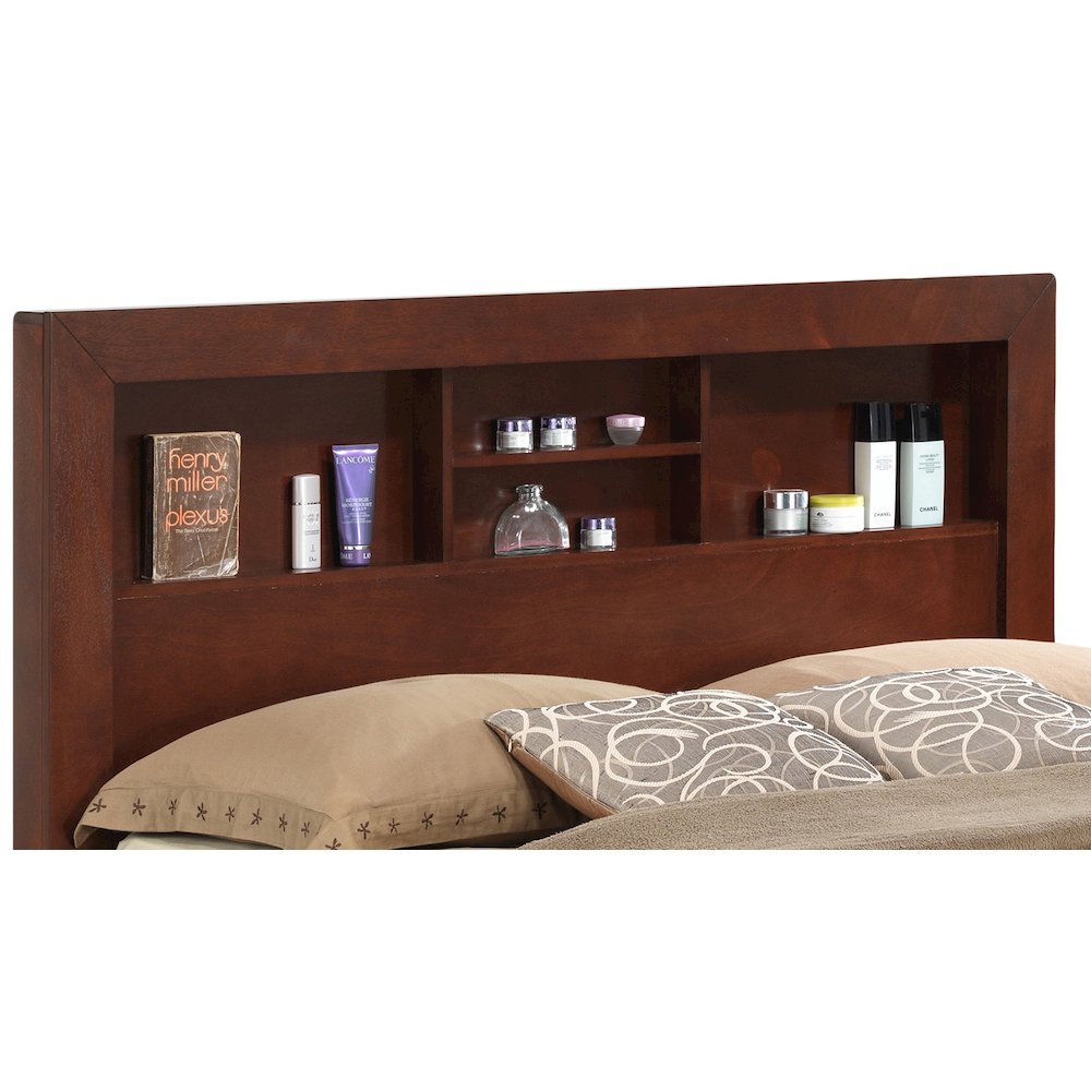 Glory Furniture Burlington King Storage Bed in Cherry Color. Picture 7
