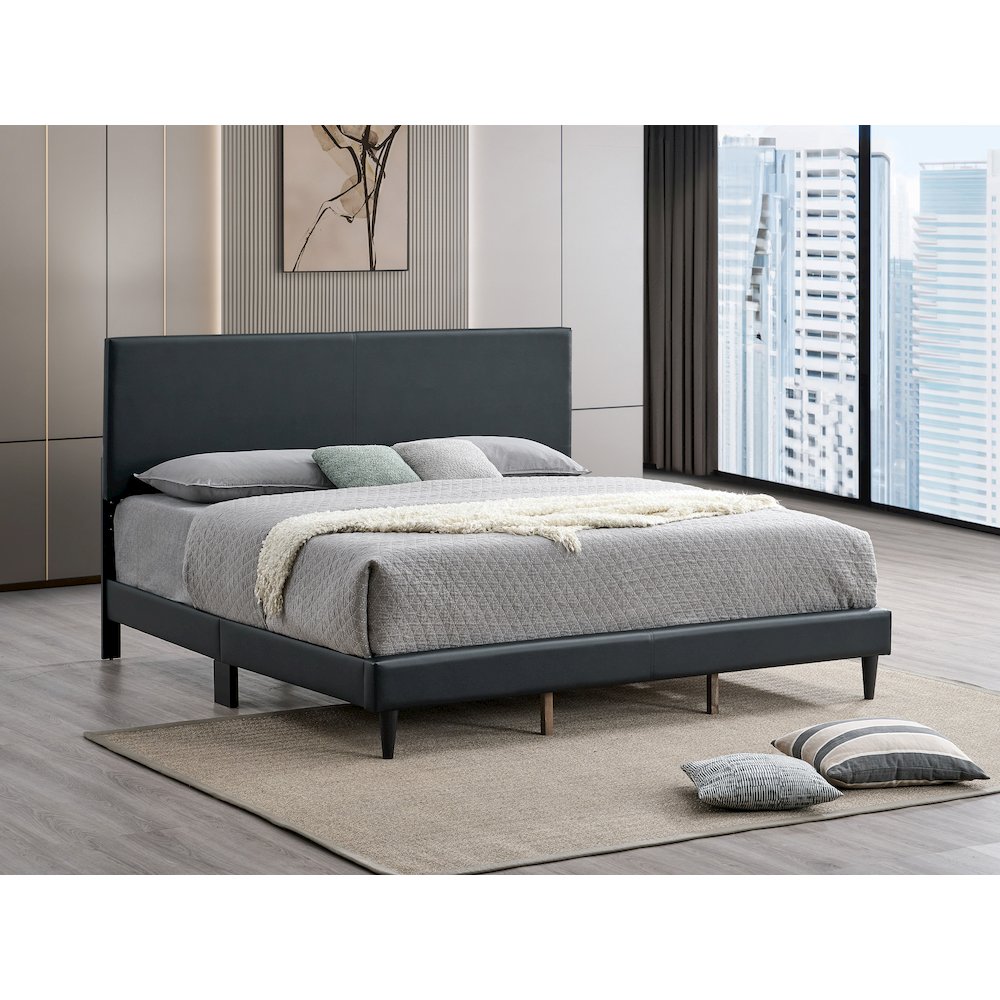 Baron King Size Platform Bed, Black. Picture 6