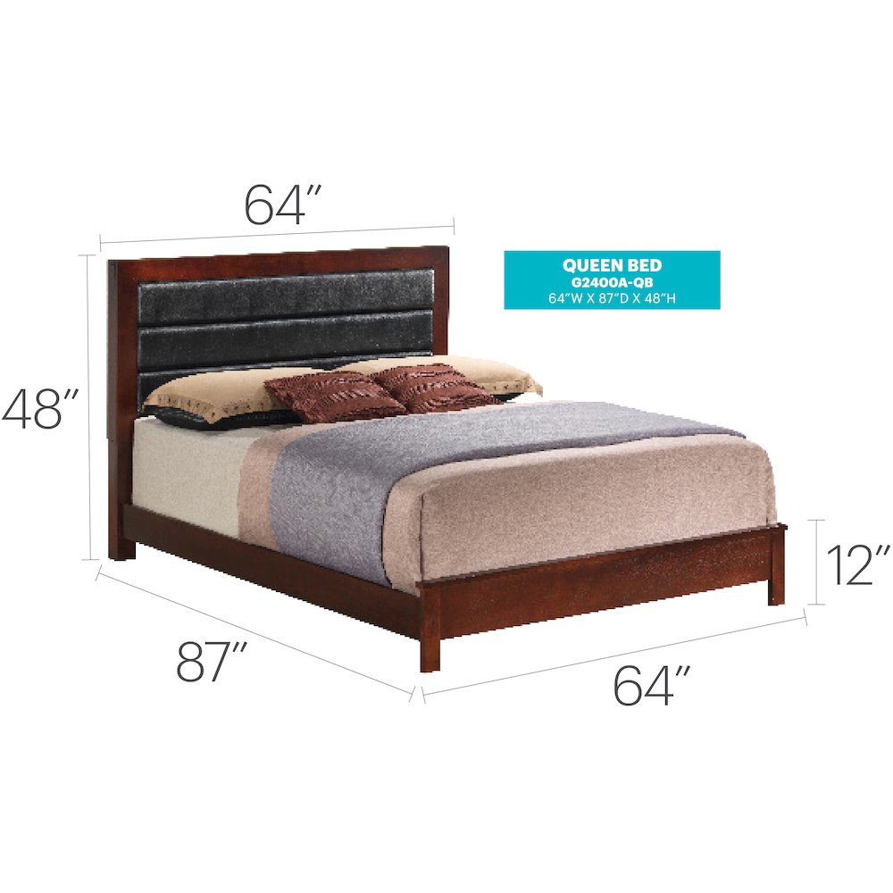 Glory Furniture Burlington Queen Bed in Cherry Color. Picture 7