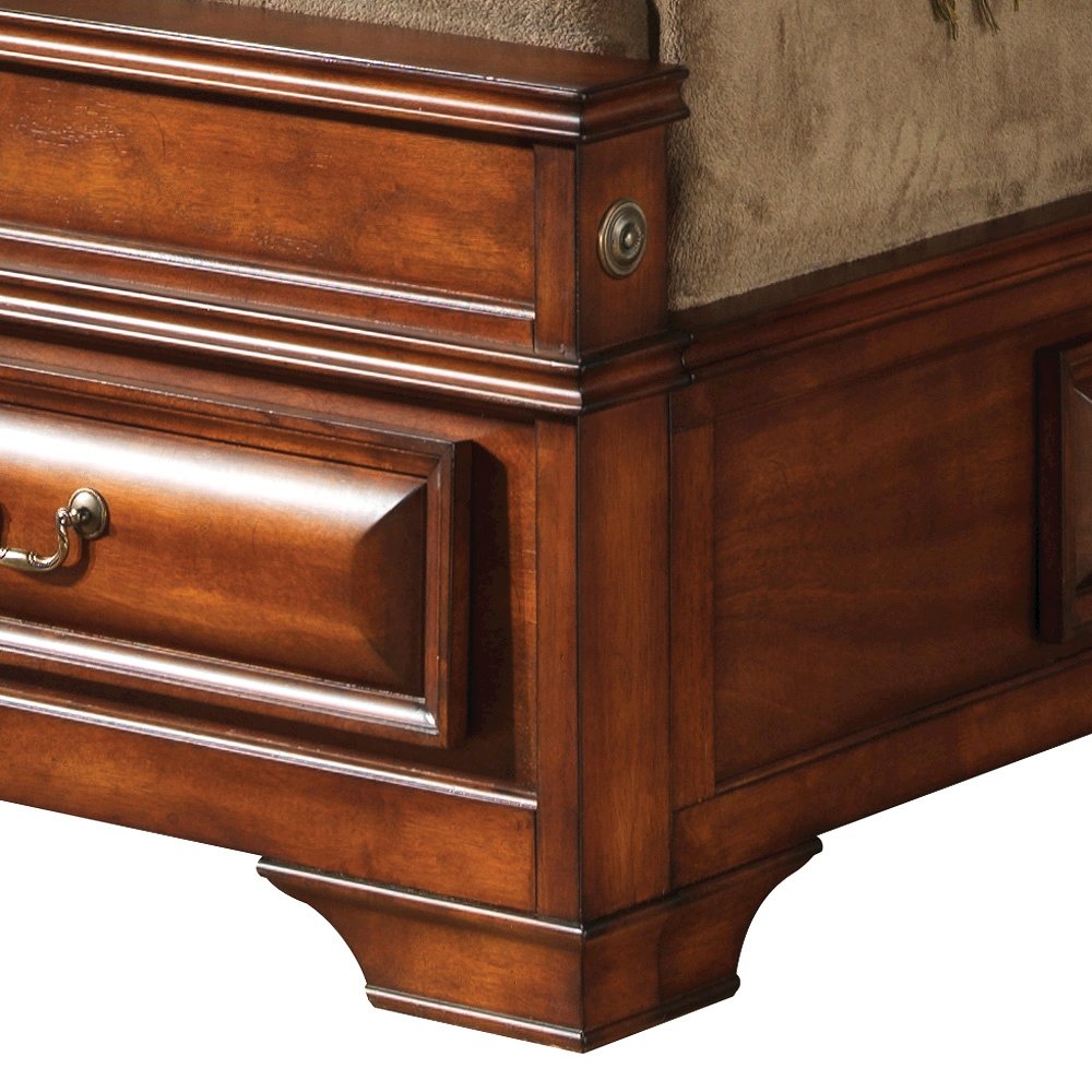 Glory Furniture LaVita King Storage Bed in Oak Color. Picture 8