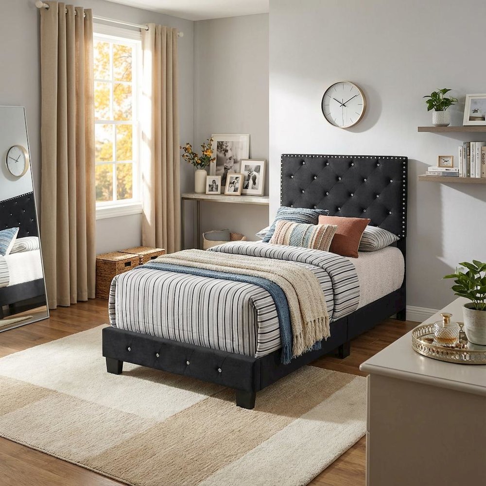 Glory Furniture Suffolk Twin Bed in Black Color. Picture 9