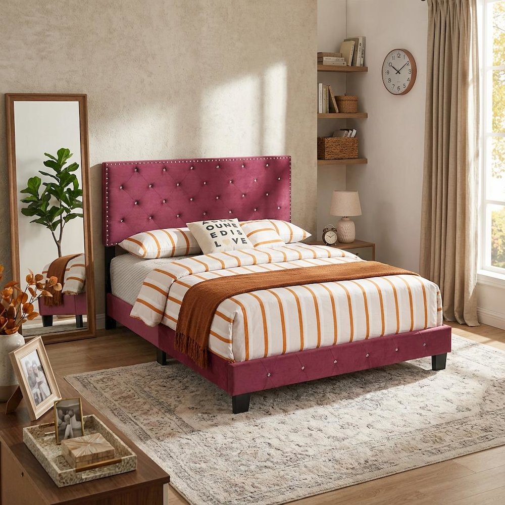 Glory Furniture Suffolk Full Bed in Cherry Color. Picture 8