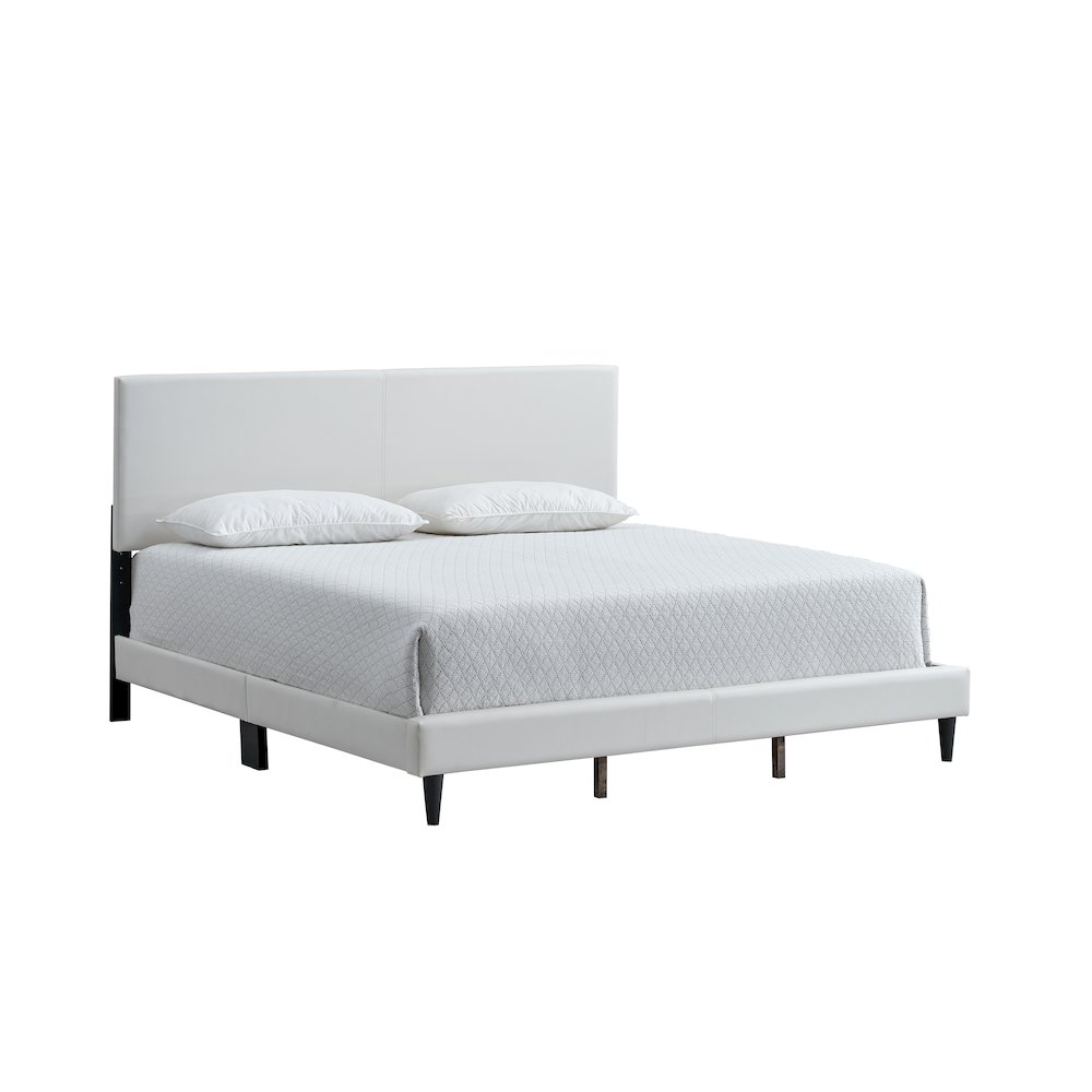 Baron Queen Platform Bed, White. Picture 1