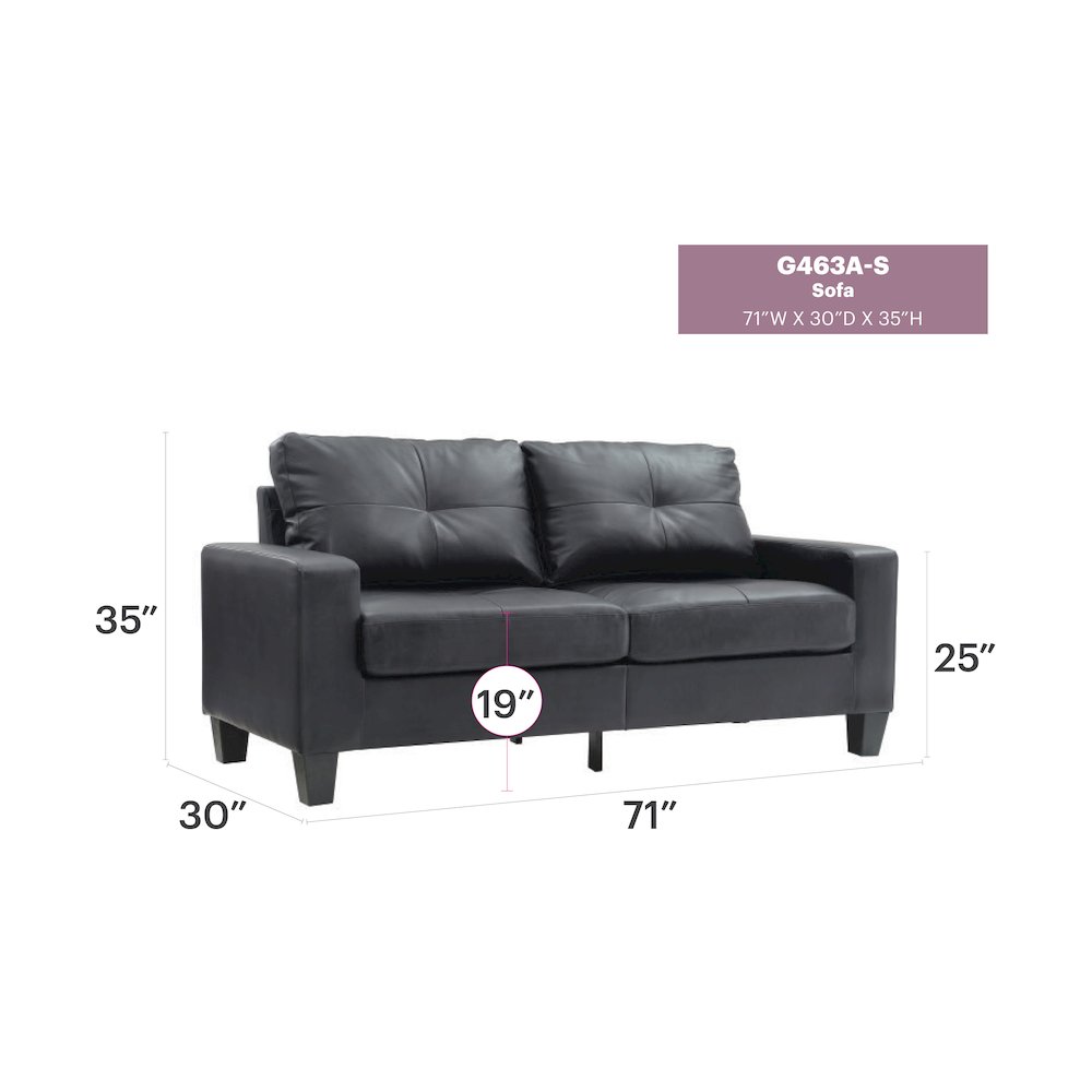 Glory Furniture Newbury Sofa in Black Color. Picture 7