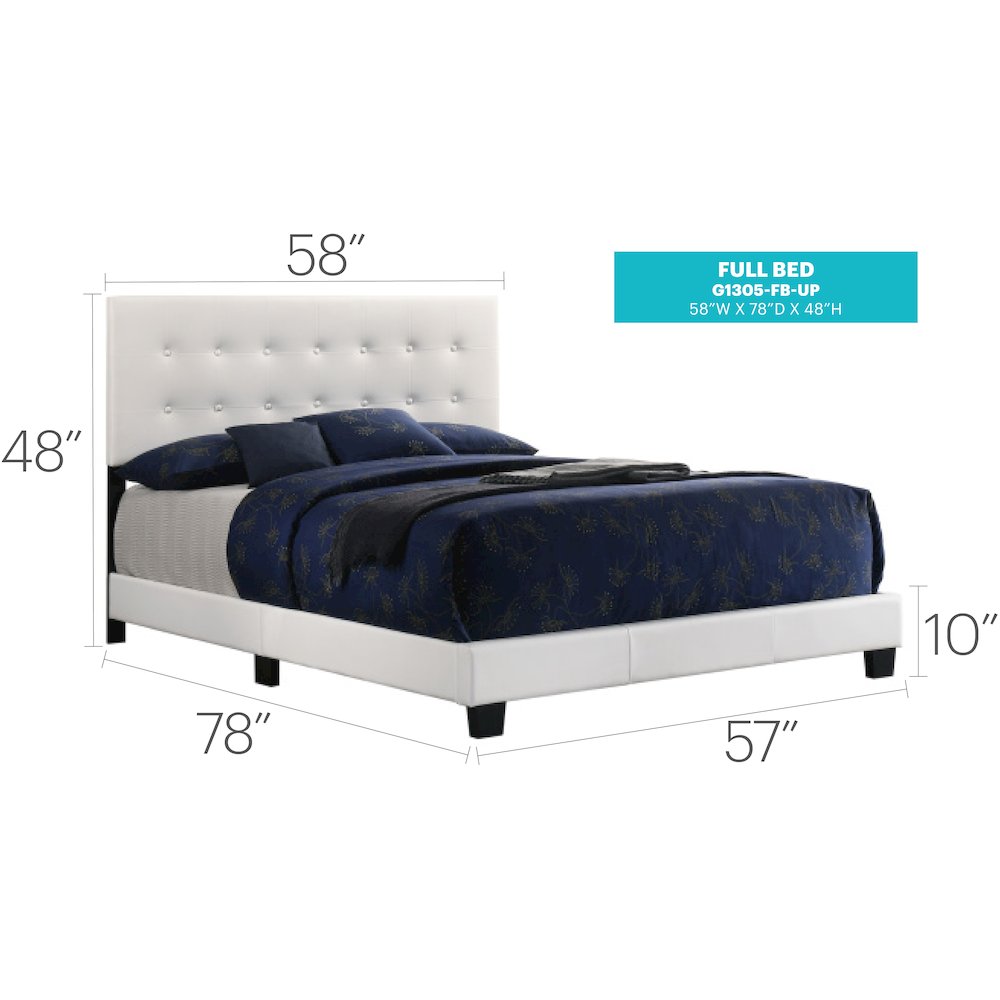 Glory Furniture Caldwell Full Bed in White Color. Picture 15