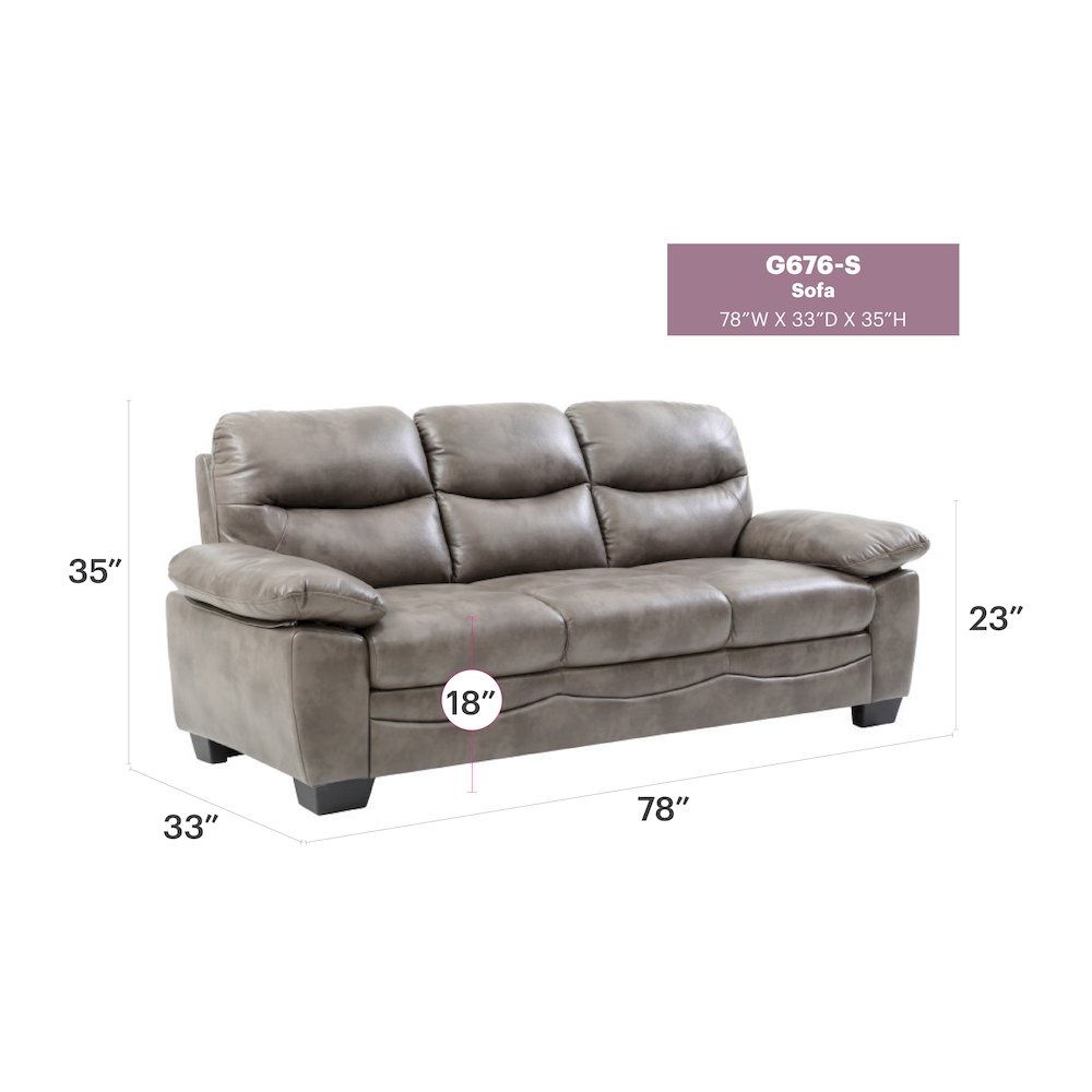 Glory Furniture Marta Sofa in Gray Color. Picture 7