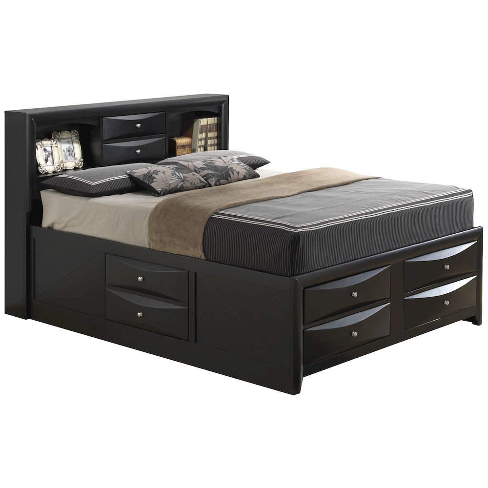 Glory Furniture Marilla King Storage Bed in Black Color. Picture 1