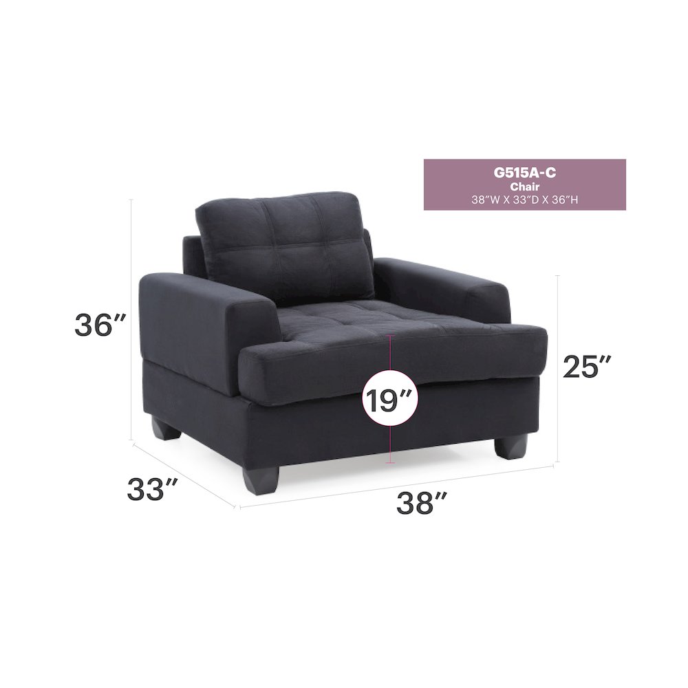 Glory Furniture Sandridge Accent Chair in Black Color. Picture 11