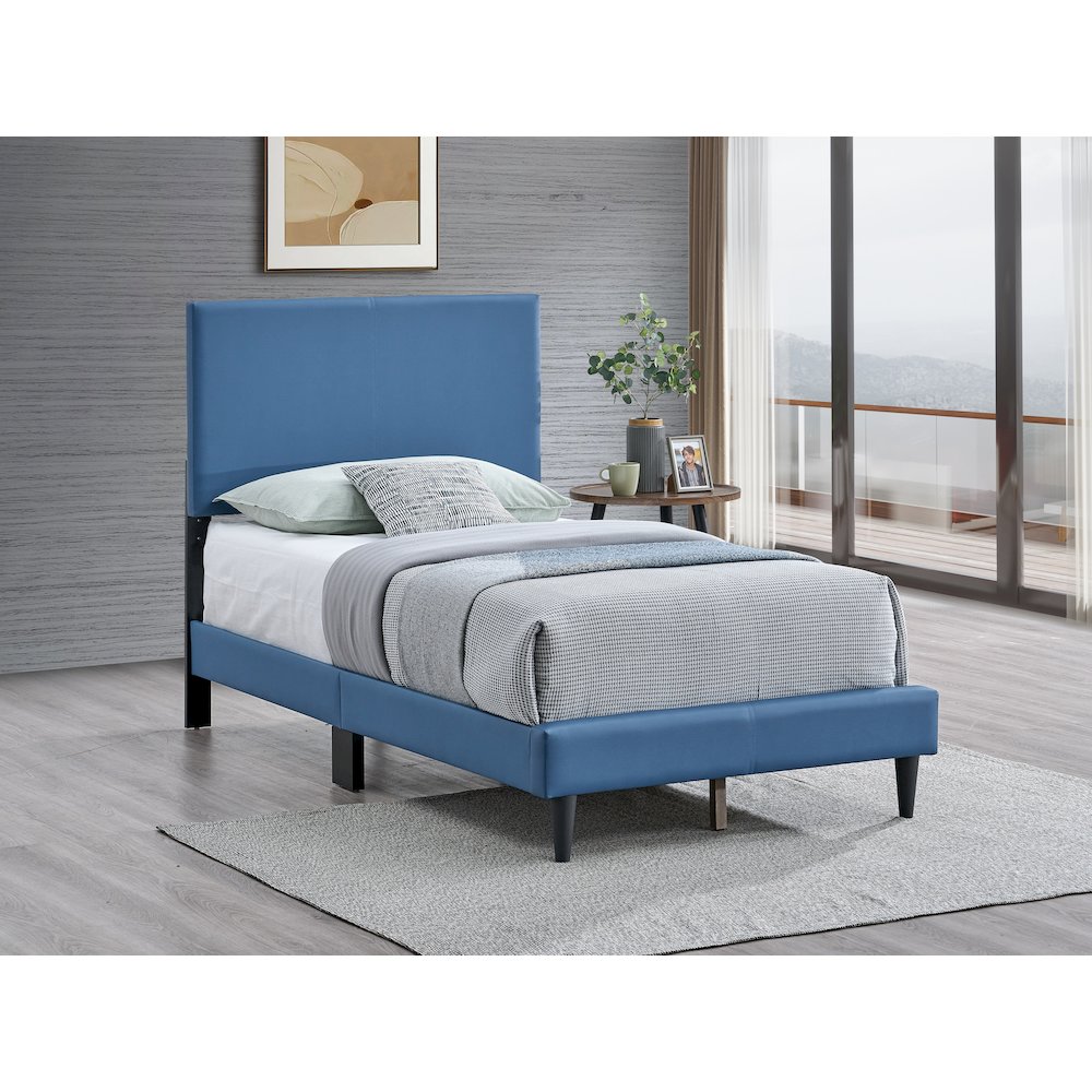 Baron Twin Platform Bed, Blue. Picture 6