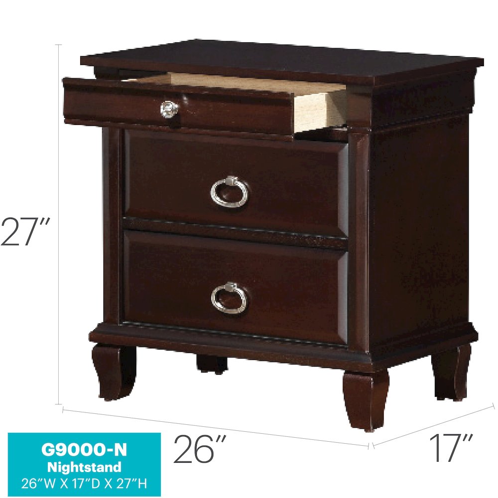 Glory Furniture Triton Night Stand in Cappuccino Color. Picture 8