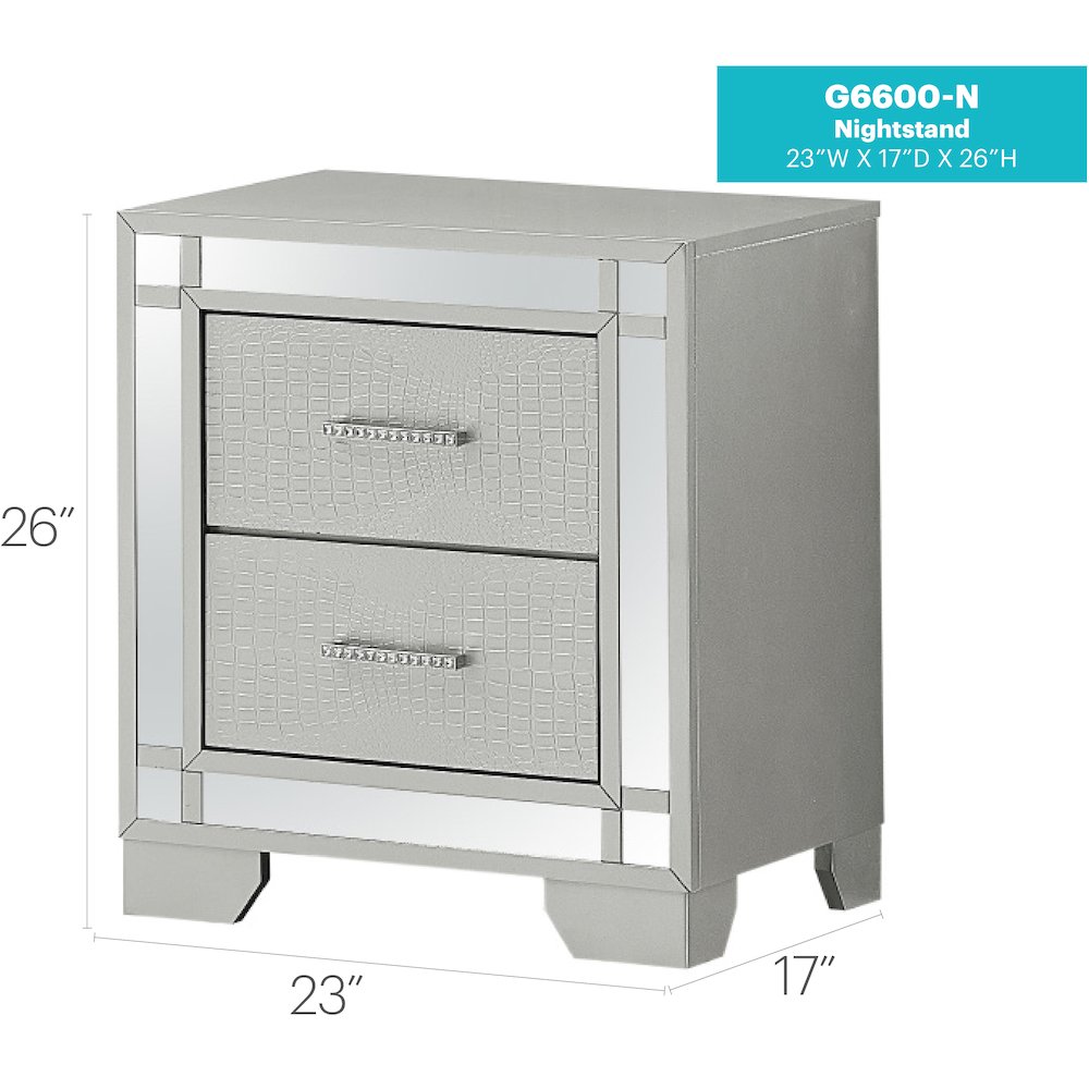 Glory Furniture Madison Nightstand in Champagne Color. Picture 9