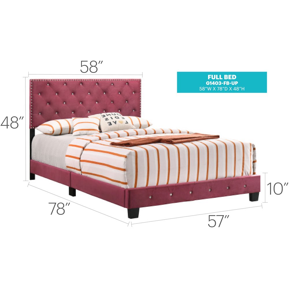 Glory Furniture Suffolk Full Bed in Cherry Color. Picture 2