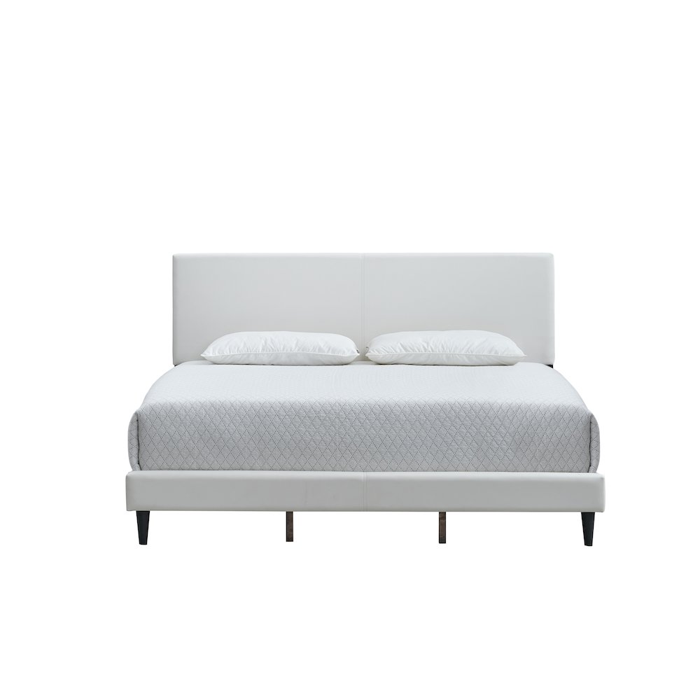 Baron King Size Platform Bed, White. Picture 2