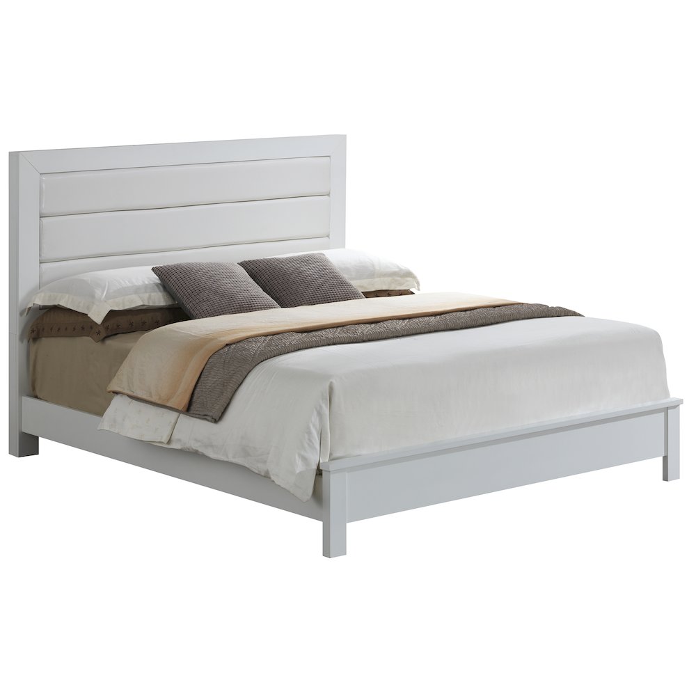 Glory Furniture Burlington King Bed in White Color. Picture 1