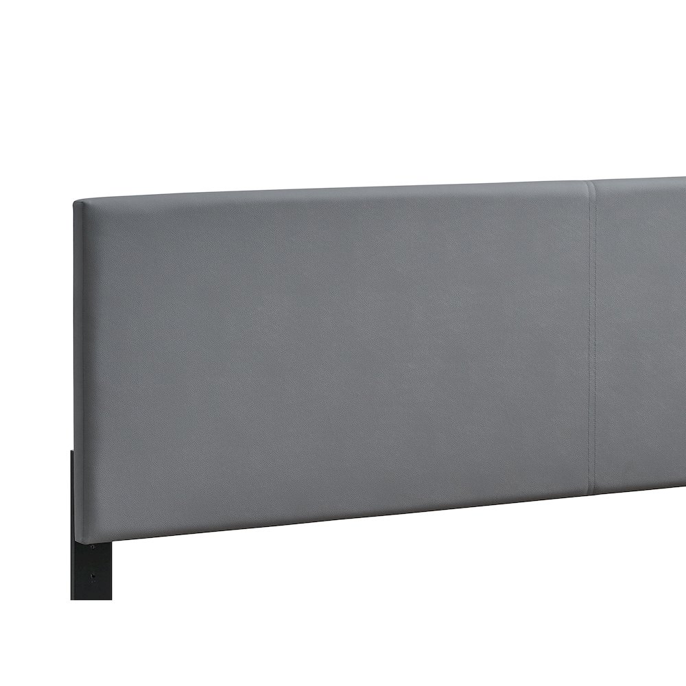 Baron King Size Platform Bed, Light Grey. Picture 5