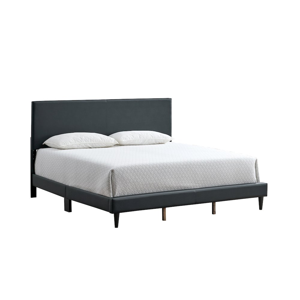 Baron King Size Platform Bed, Black. Picture 1