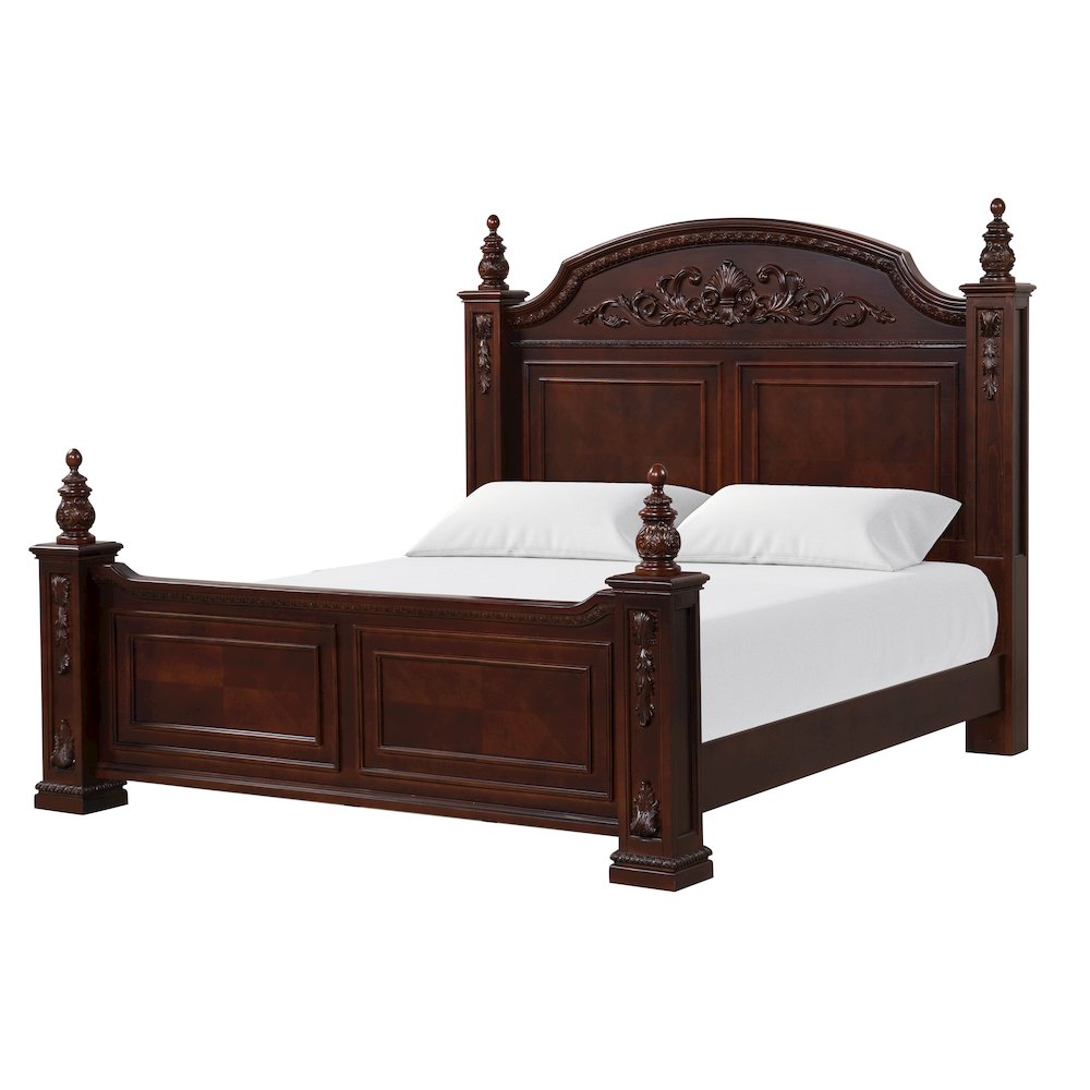 Glory Furniture Lyndon Full Bed in Classic Cherry Color. Picture 2