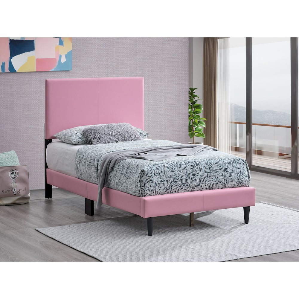 Baron Twin Platform Bed, Pink. Picture 6