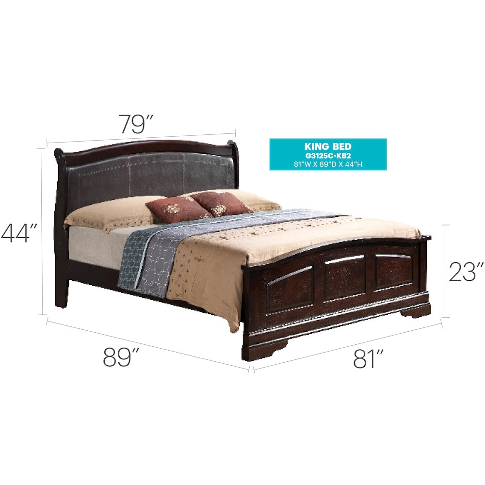 Glory Furniture Louis Phillipe King Bed in Cappuccino Color. Picture 15