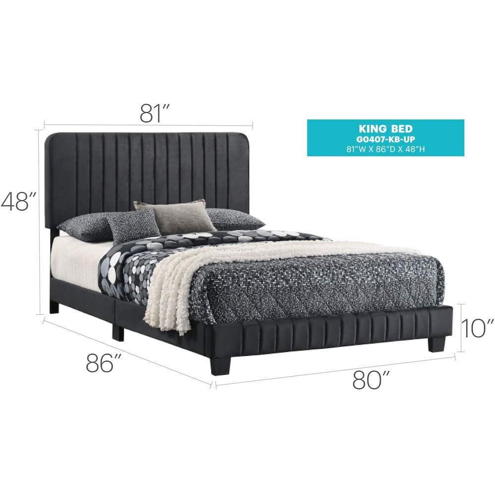 Glory Furniture Lodi King Bed in Black Color. Picture 3