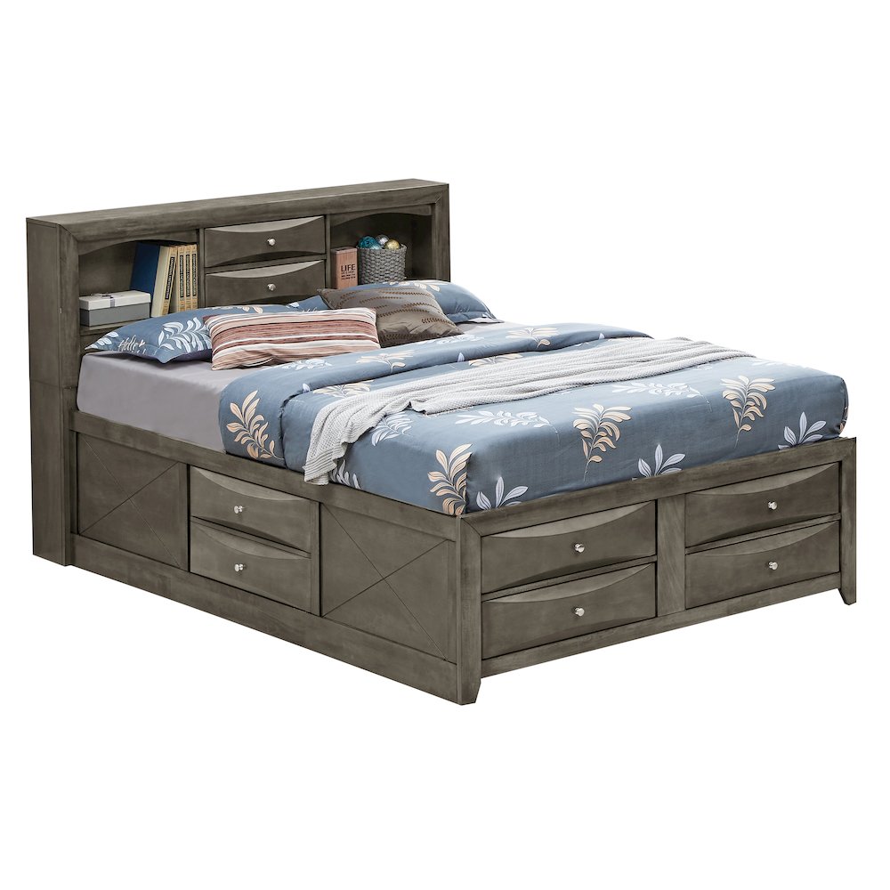 Glory Furniture Marilla Full Storage Bed in Gray Color. Picture 1