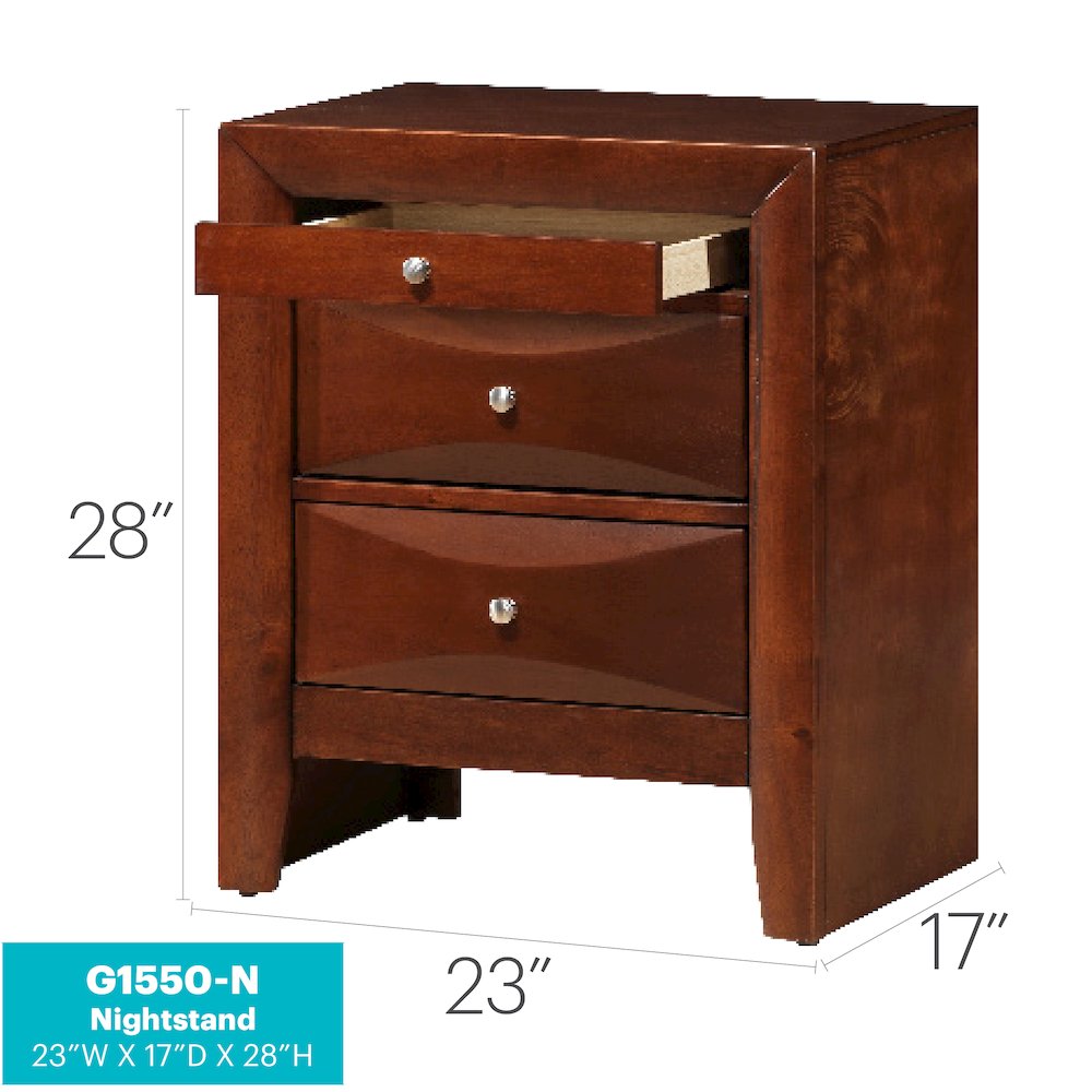 Glory Furniture Marilla Nightstand in Cherry Color. Picture 8