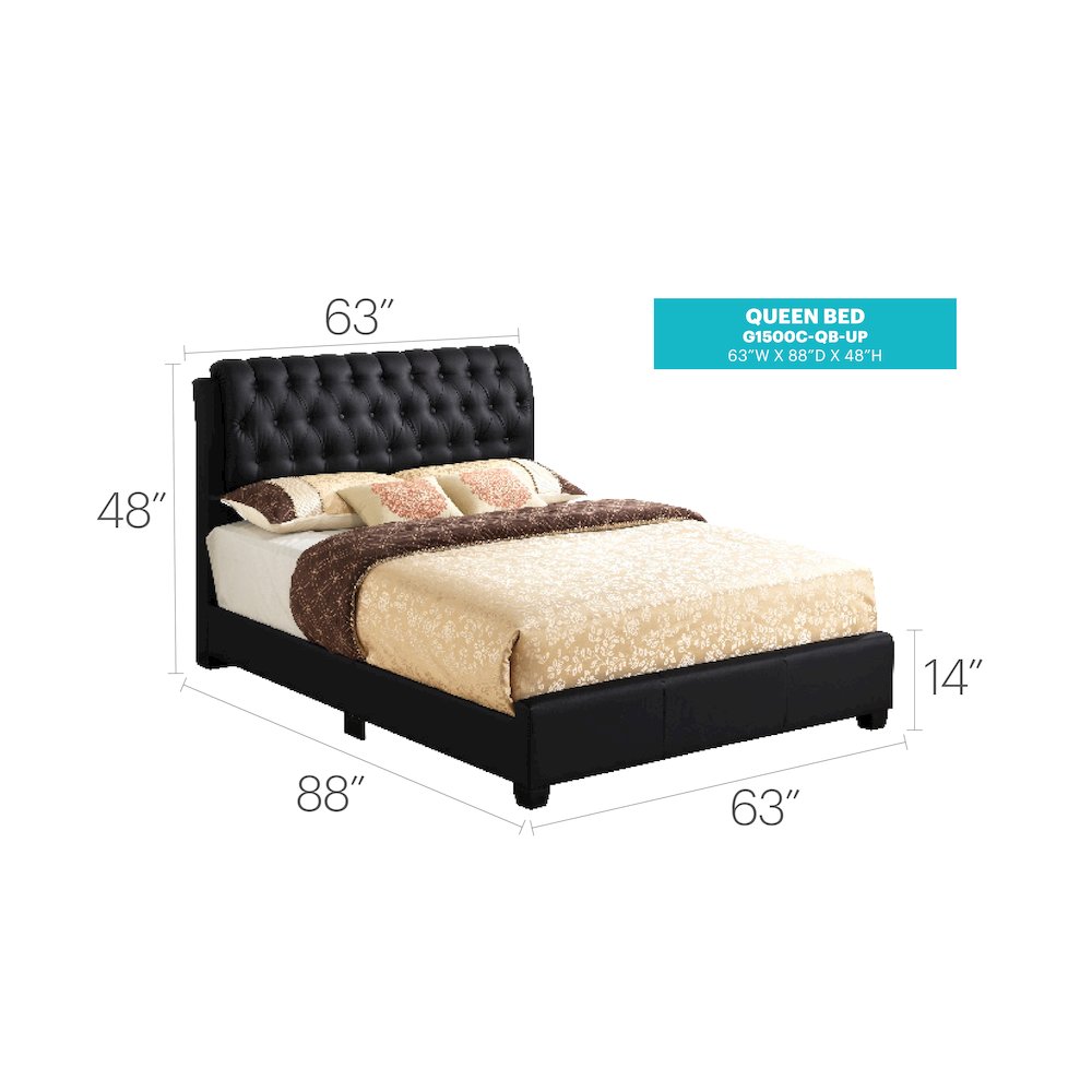 Glory Furniture Marilla Queen Bed in Black Color. Picture 8