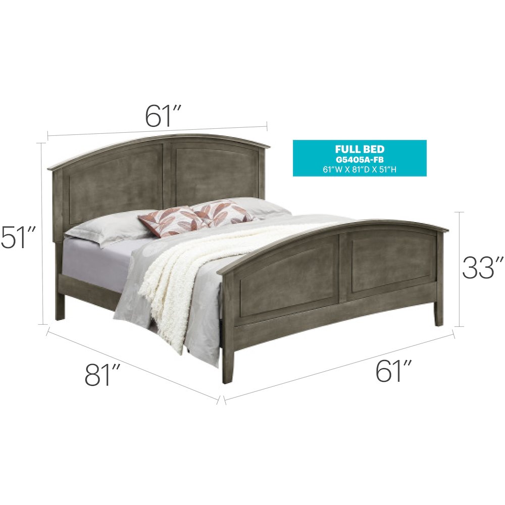Glory Furniture Hammond Full Bed in Gray Color. Picture 4