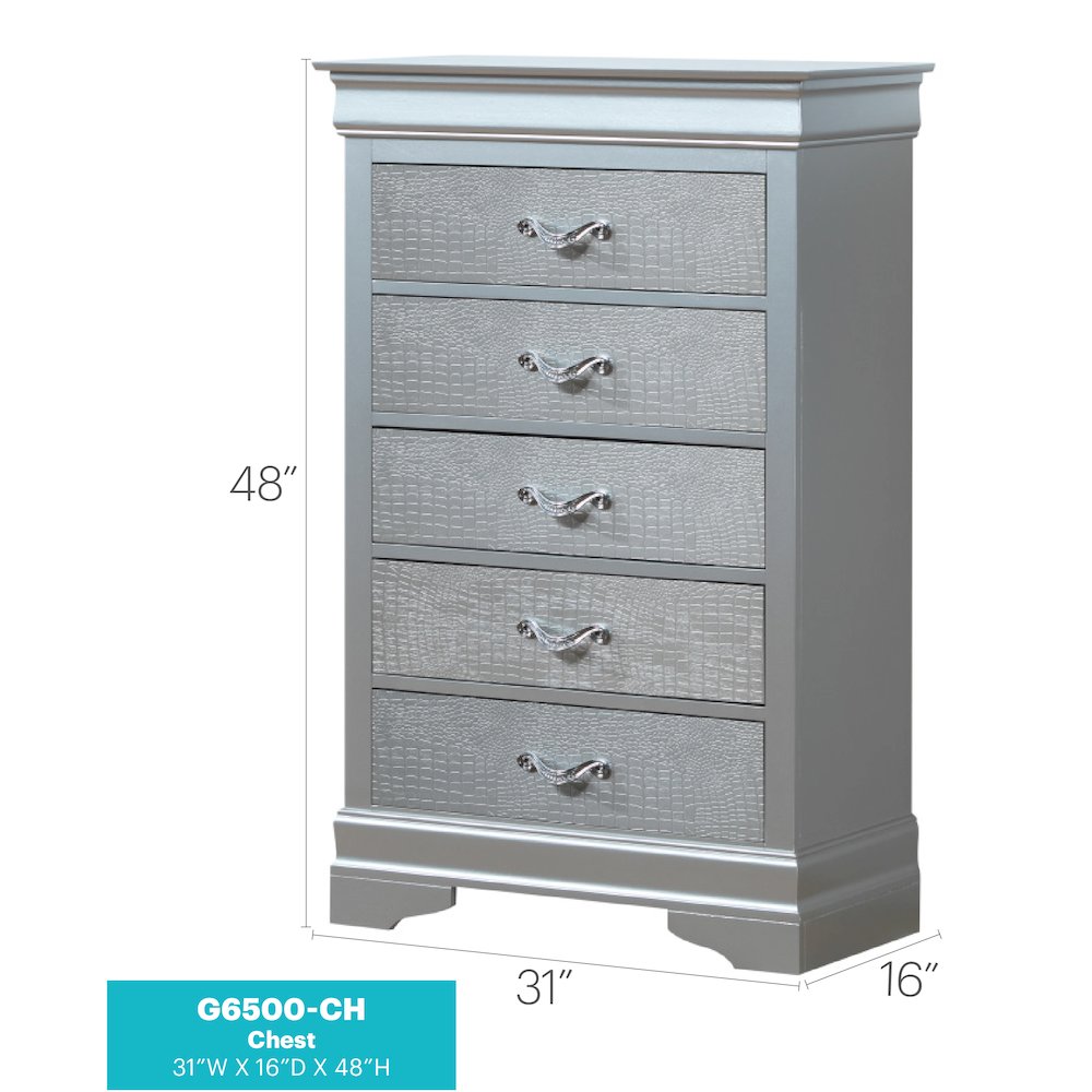 Glory Furniture Lorana Chest in Champagne Color. Picture 8
