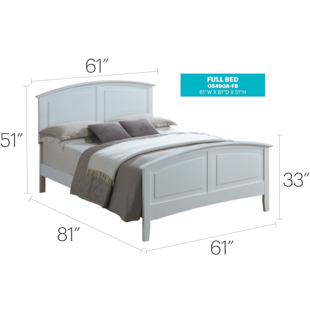 Glory Furniture Hammond Full Bed in White Color. Picture 15