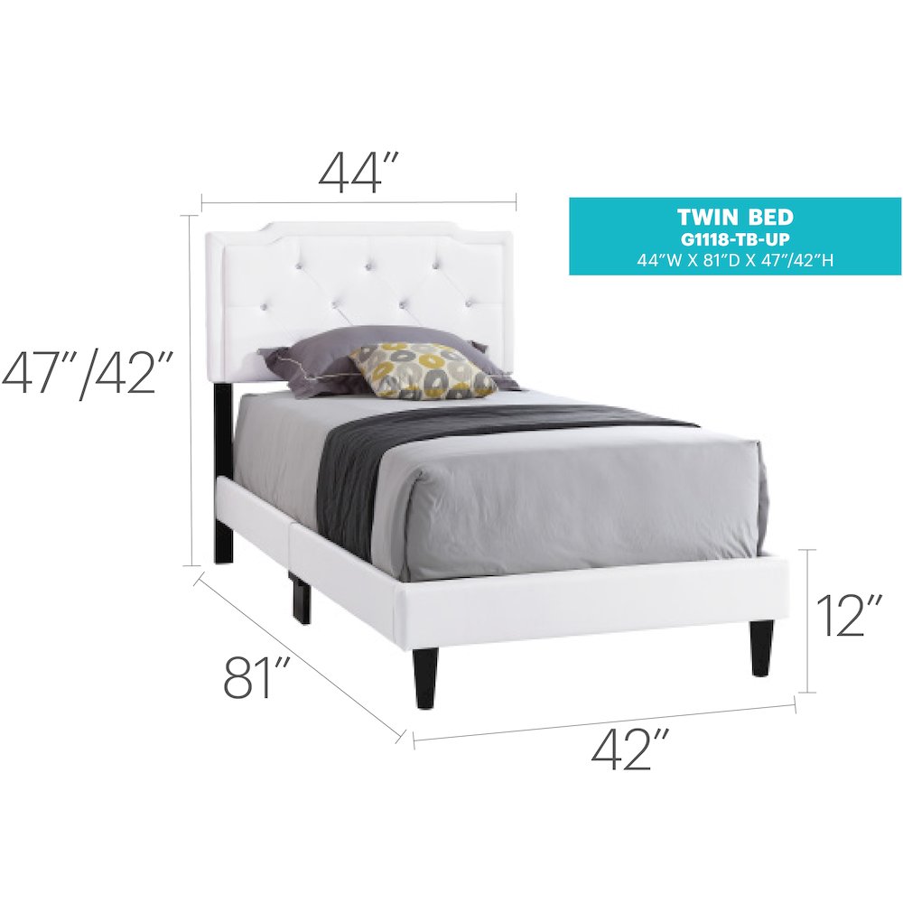 Glory Furniture Deb Twin Bed in White Color. Picture 8