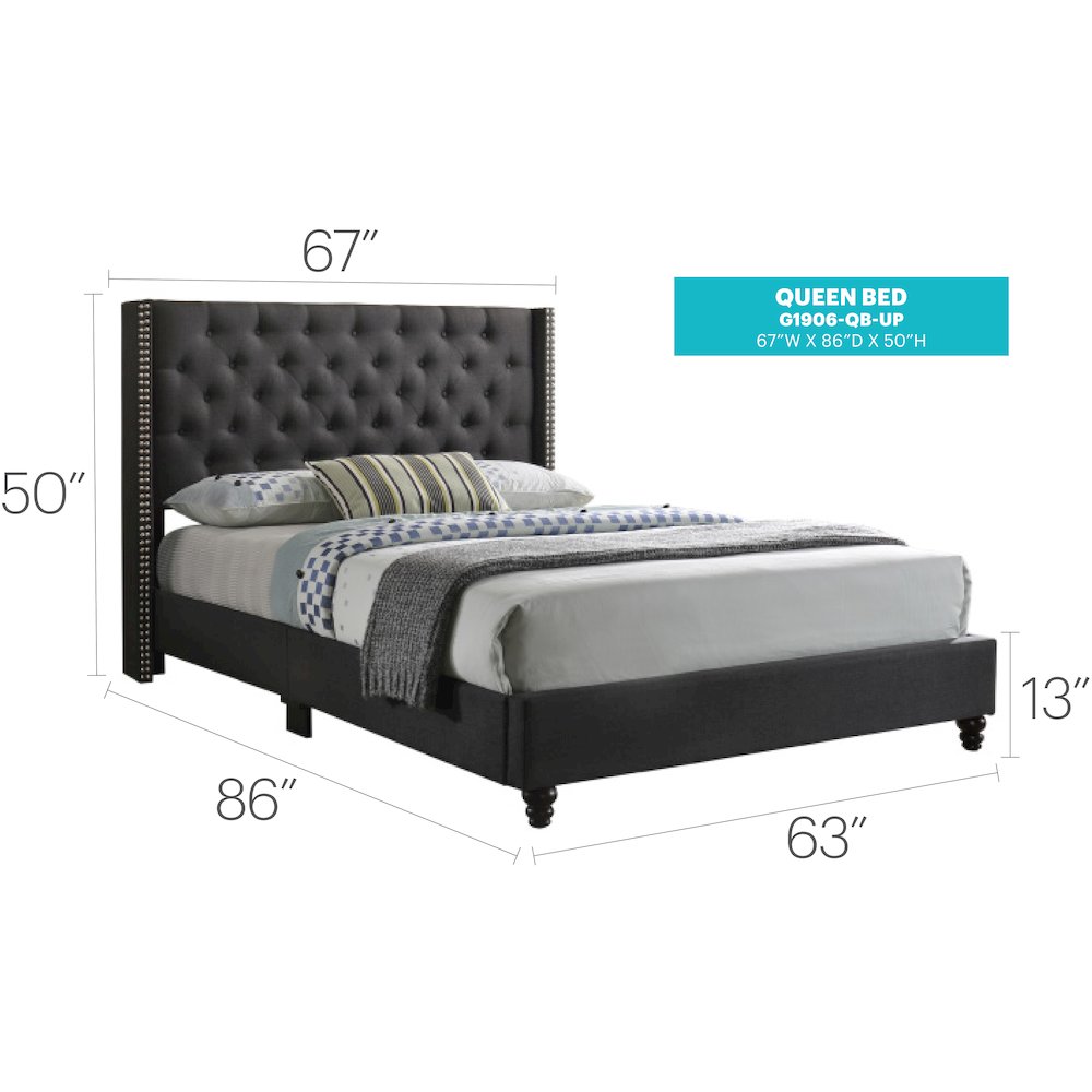 Glory Furniture Julie Full Bed in Black Color. Picture 2