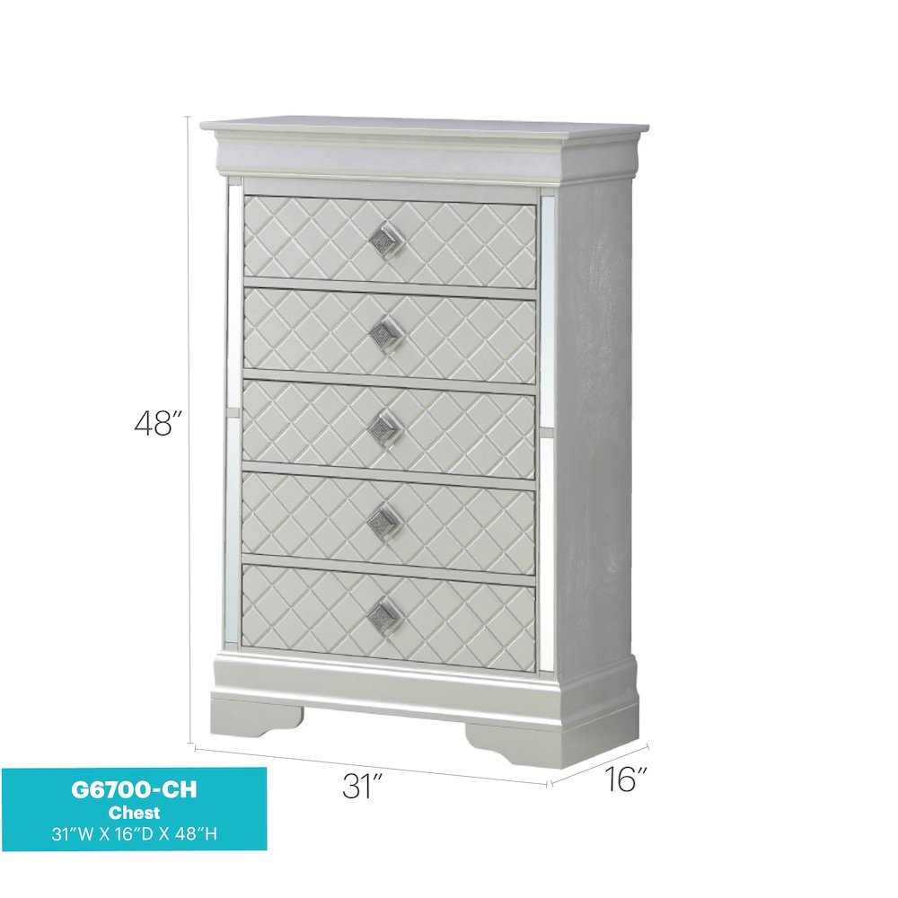 Glory Furniture Verona Chest in Champagne Color. Picture 9