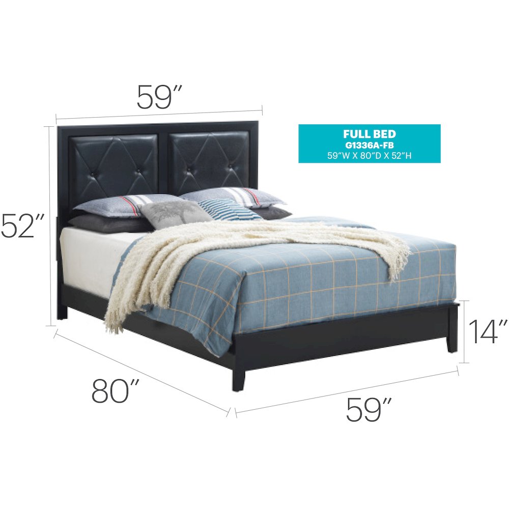 Glory Furniture Primo Full Bed in Black Color. Picture 4