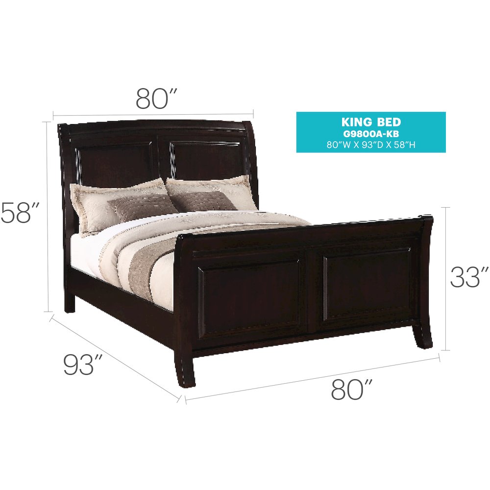 Glory Furniture Ashford King Bed in Cappuccino Color. Picture 2
