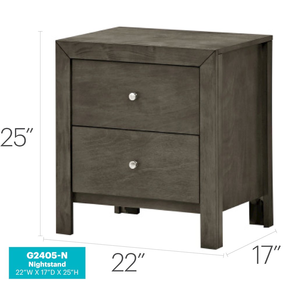 Glory Furniture Burlington Night Stand in Gray Color. Picture 8