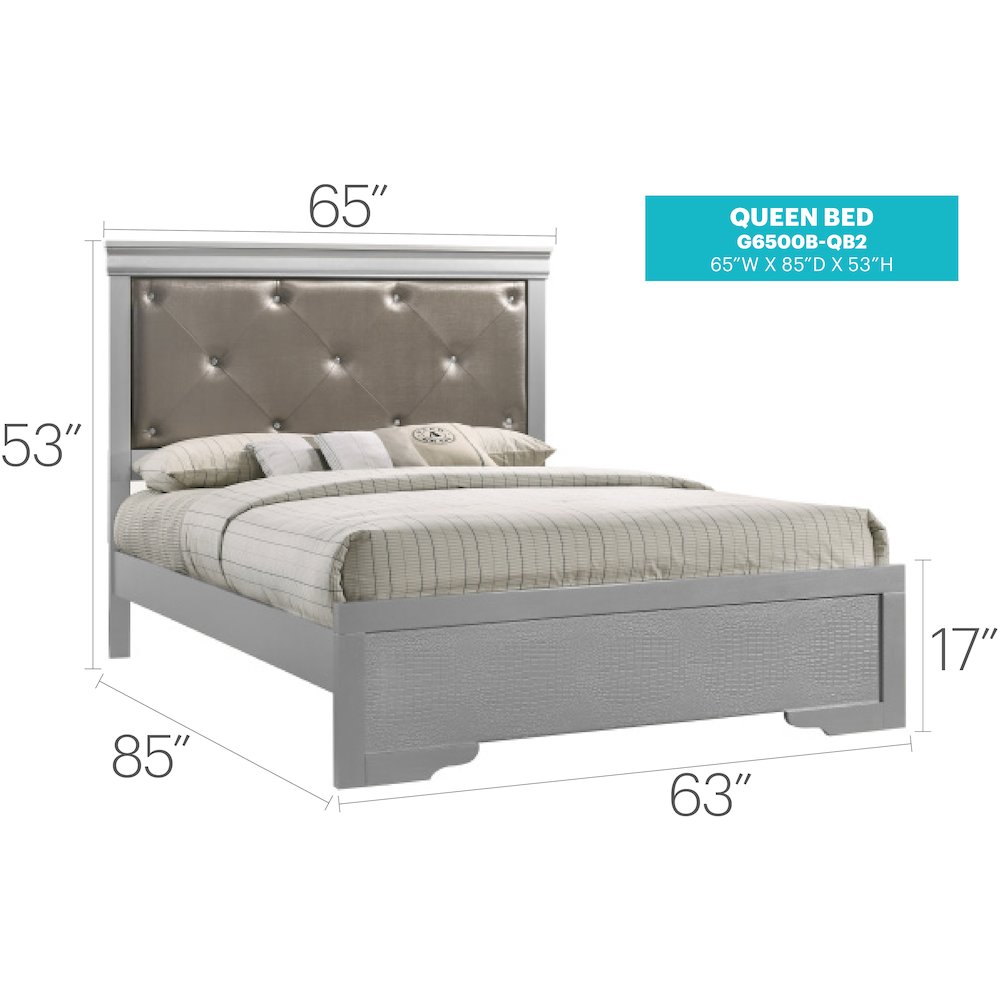Glory Furniture Lorana Queen Bed in Champagne Color. Picture 7