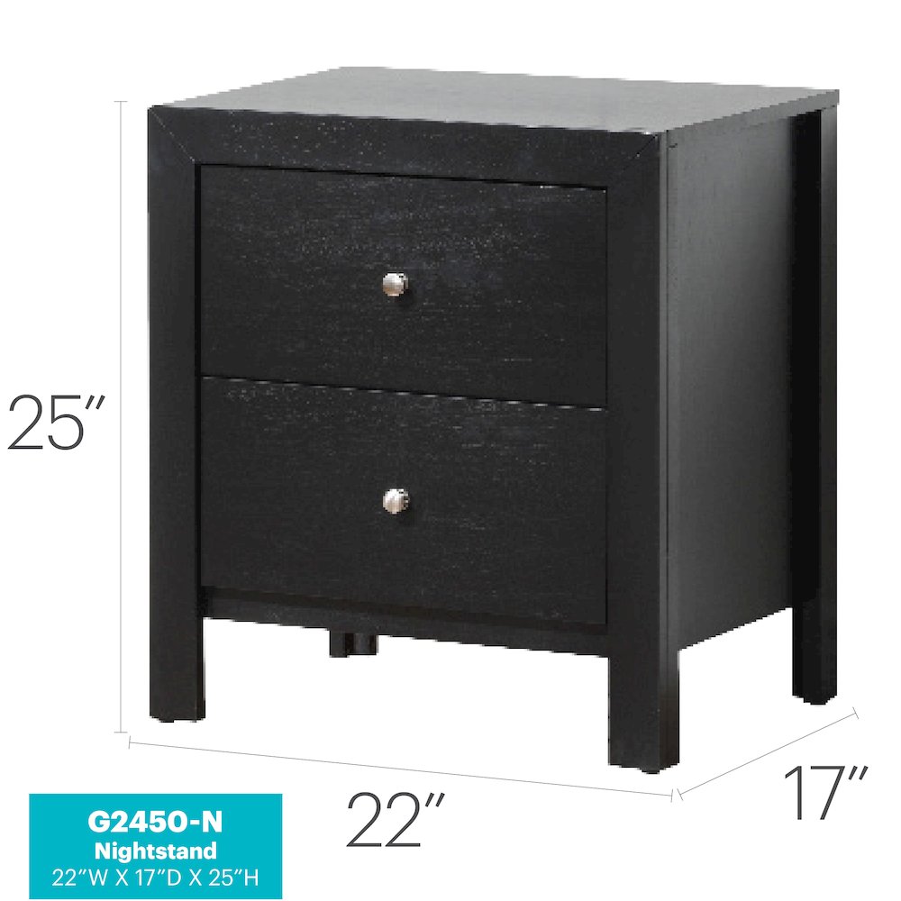 Glory Furniture Burlington Night Stand in Black Color. Picture 8
