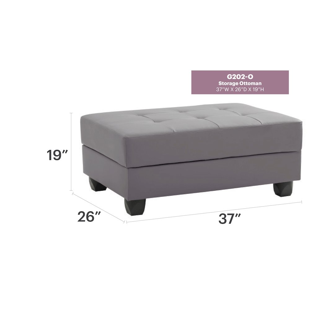 Glory Furniture Nyla Ottoman in Gray Color. Picture 7