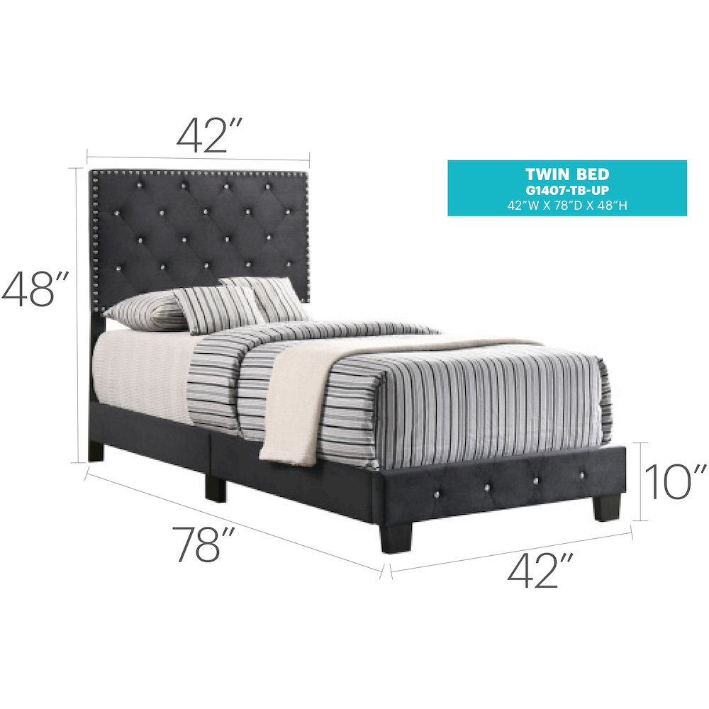 Glory Furniture Suffolk Twin Bed in Black Color. Picture 7