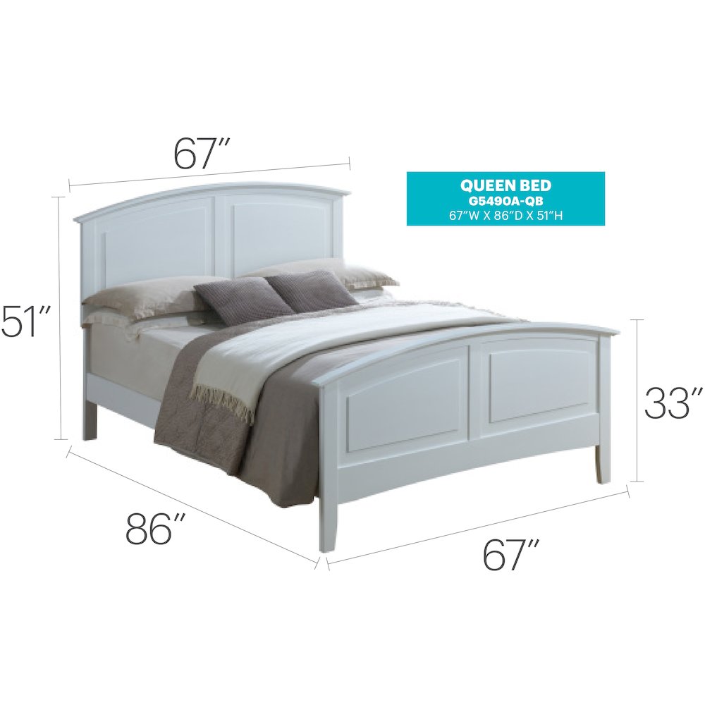 Glory Furniture Hammond Queen Bed in White Color. Picture 7