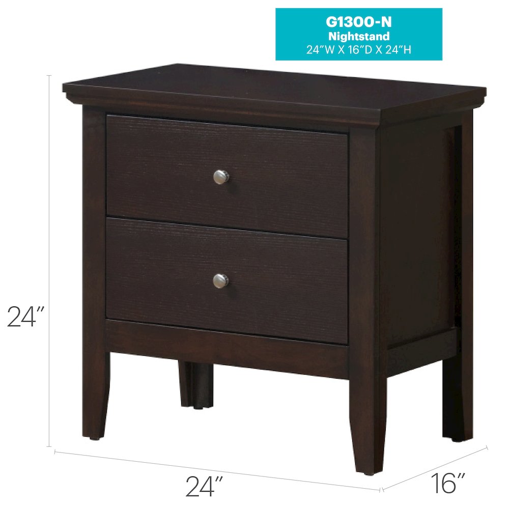 Glory Furniture Primo   Nightstand, Espresso. Picture 8