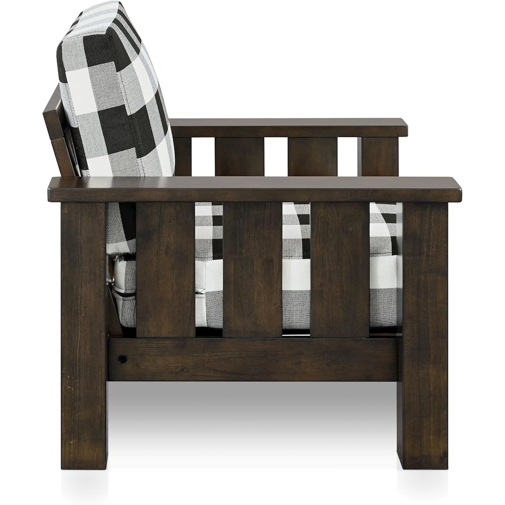 Gavik Modern 3-Piece Solid Wood Frame Upholstery Living Room Set, Dark Walnut. Picture 8