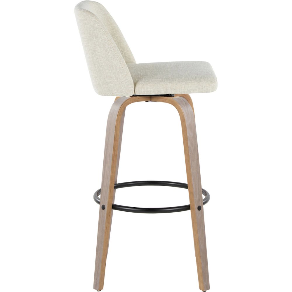 Black Toriano 30" Fixed-Height Barstool - Set of 2. Picture 2
