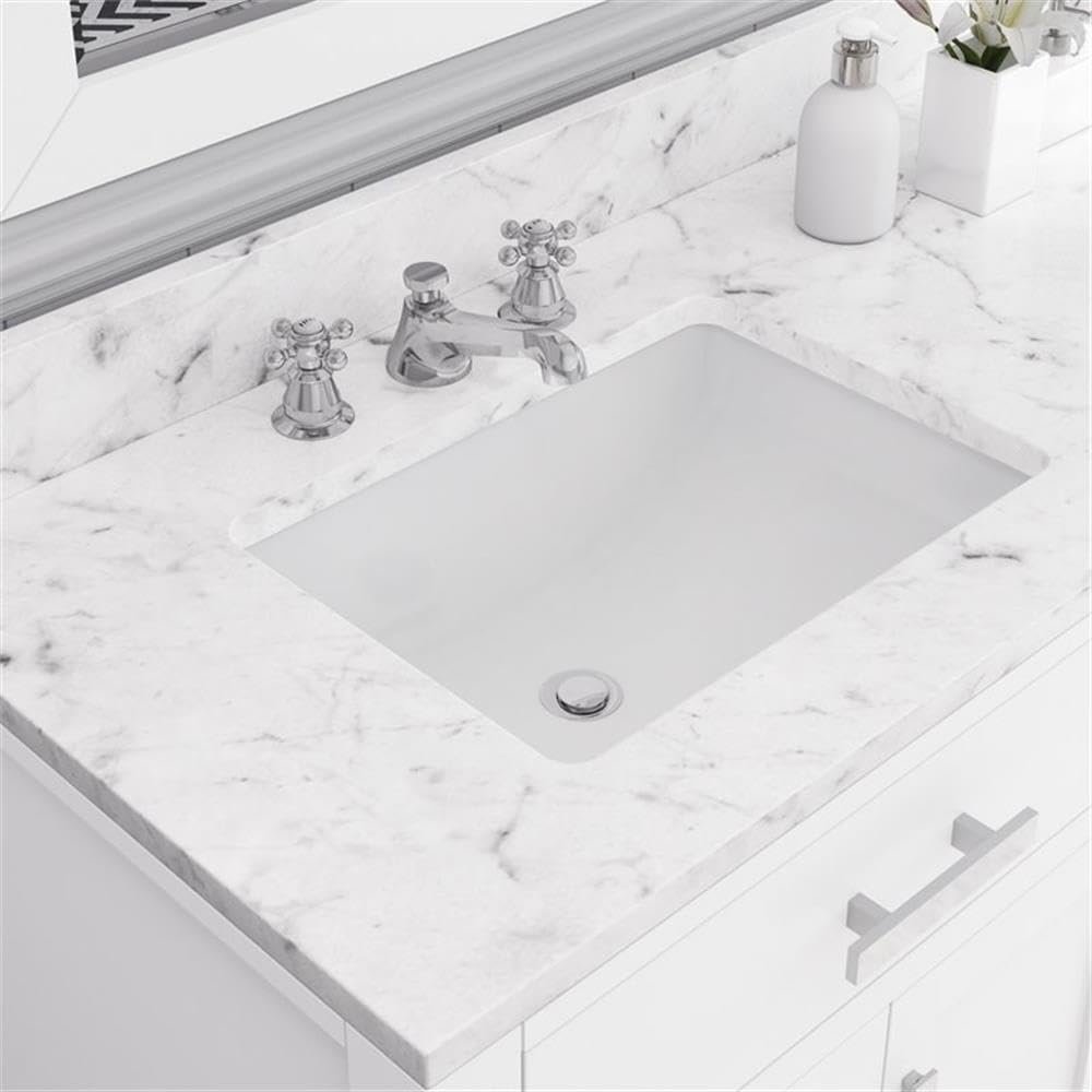 Madison 72 In. Double Sink Carrara White Marble Countertop Bath Vanity. Picture 5